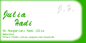 julia hadi business card